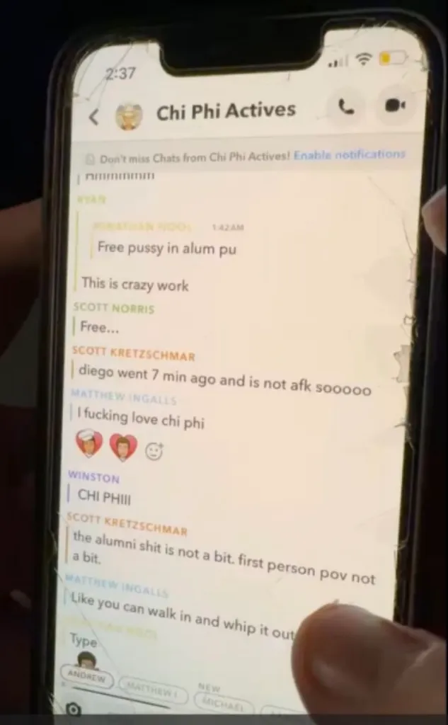 A snapchat group message