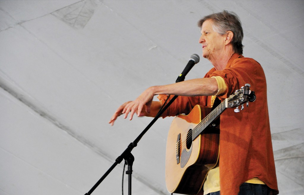 Humorist and singer/songwriter Andy Offutt Irwin appears during the festival’s Sunday-morning ‘sacred tellings’ session. (Farahn Morgan)