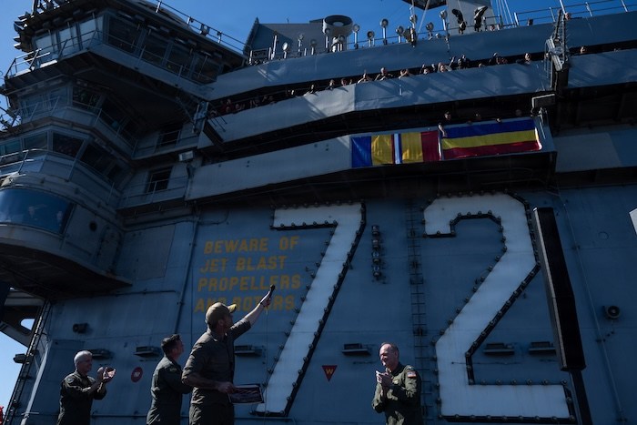 Secretary of War Pete Hegseth visits U.S. Navy Sailors aboard the USS Abraham Lincoln.