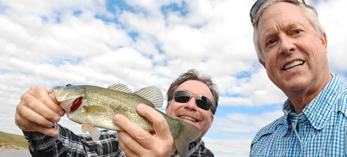 Secrets caught a largemouth bass at one of Marshall's favorite fishing ponds