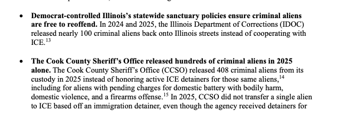 A House Judiciary Committee report reads that Illinois and Cook County officials released hundreds of illegal immigrants instead of honoring federal immigration detainers.