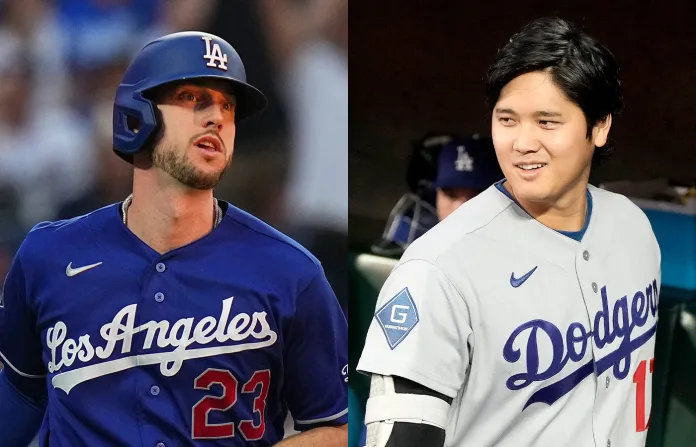 Los Angeles outfielder Kyle Tucker earns an average of $60 million annually and $240 million total. Los Angeles two-way player Shohei Ohtani’s contract is worth $700 million over a decade. (Jeff Chiu/AP; Frank Franklin II/AP)