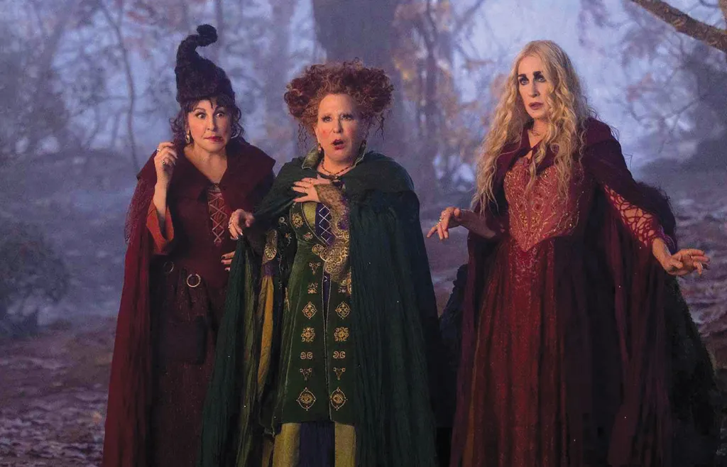Kathy Najimy, Bette Midler, and Sarah Jessica Parker in Hocus Pocus 2. (Matt Kennedy/Disney+)