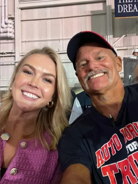 Former White House Press Secretary Karoline Leavitt pictured (left) with Brian Pannebecker (right).
