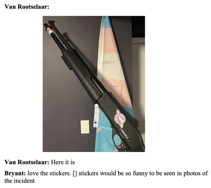 Federal prosecutors describe alleged chat messages between the Tumbler Ridge school shooter and defendant James Bryant
