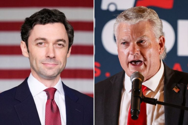 Graphic of Sen. Jon Ossoff (D-GA), left, and Rep. Mike Collins (R-GA), right. (Collage by Christine Valora/Washington Examiner; photos by AP)